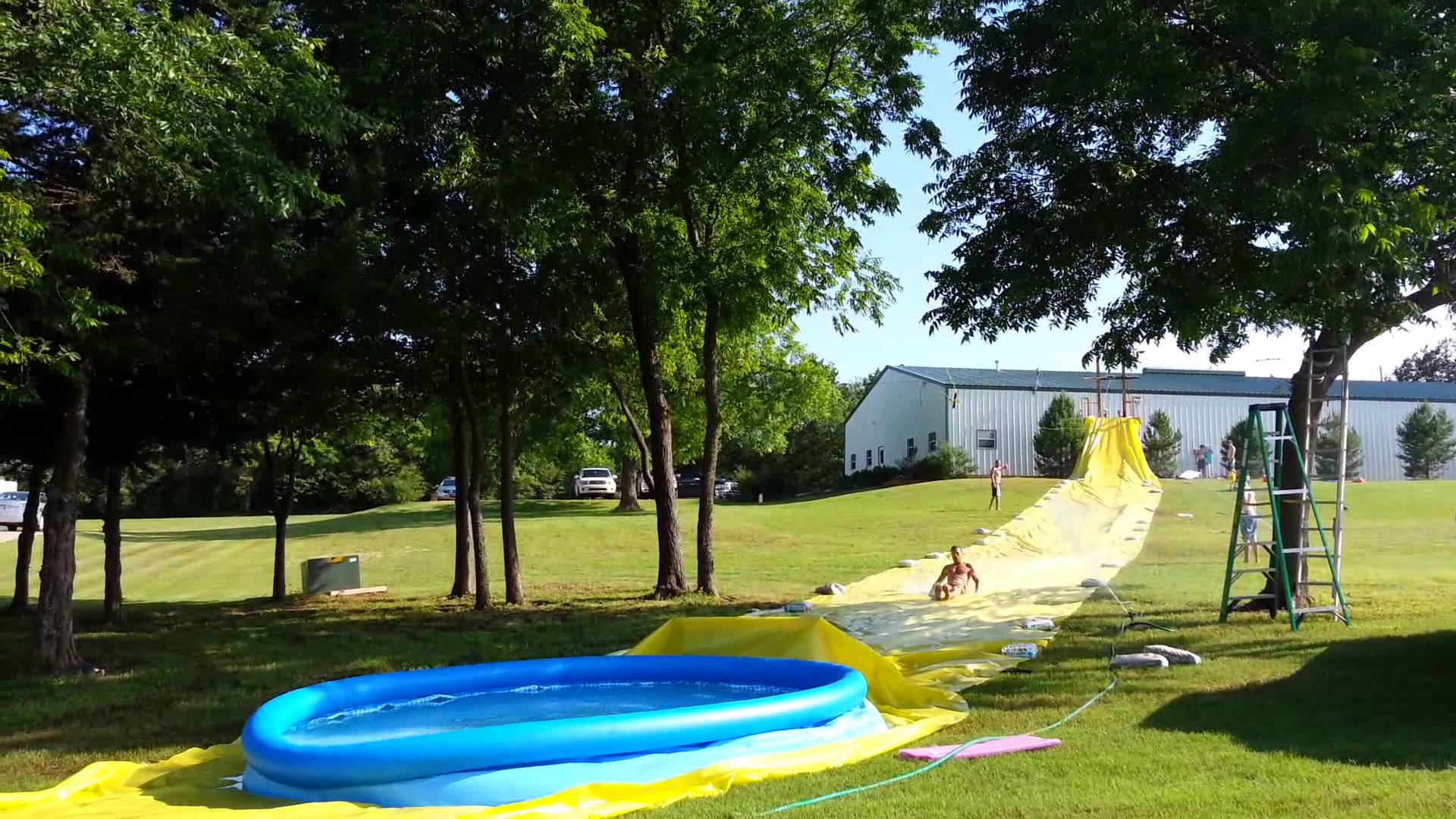 blow up pool slide