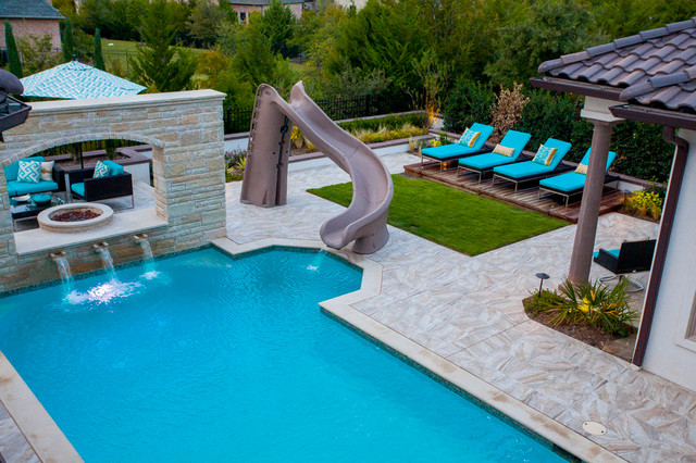 outdoor pool slides